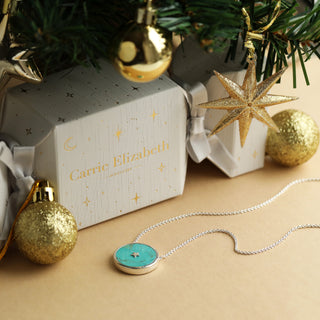 Silver Night Sky Turquoise Necklace Christmas Cracker Gift