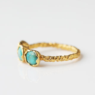 Carrie Elizabeth Molten ring with turquoise 