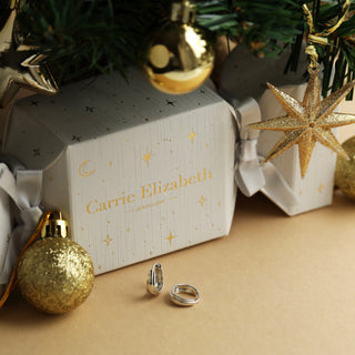 Vintage Silver Huggie Hoop Christmas Cracker Gift