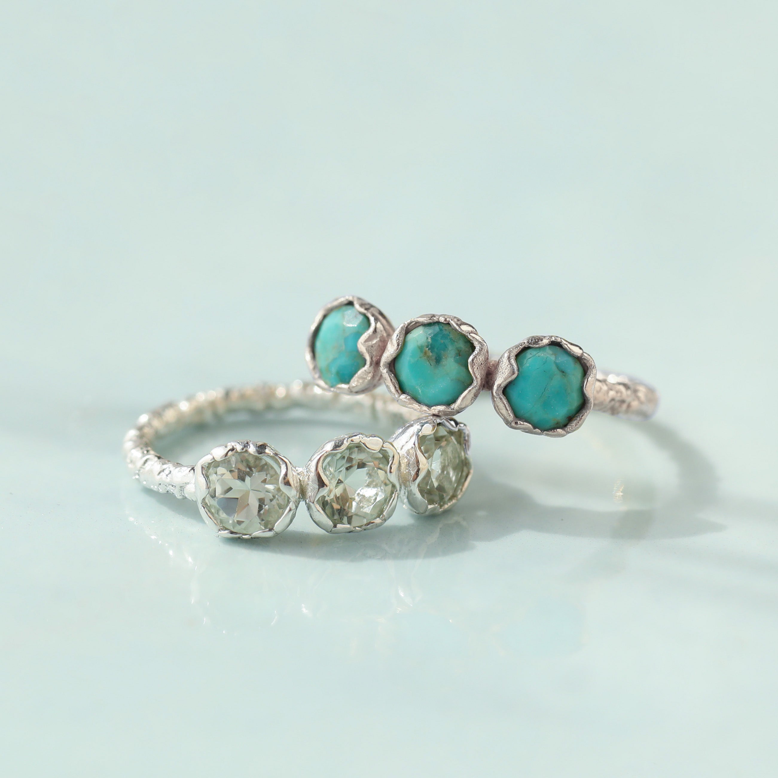 Andie Molten Turquoise Ring Sterling Silver Ring Carrie