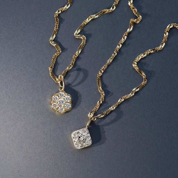 edwardian style diamond pendant
