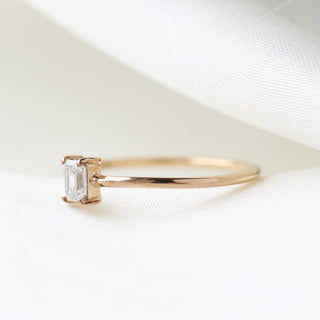 Emerald Cut Diamond Solitaire Ring - UK Size O