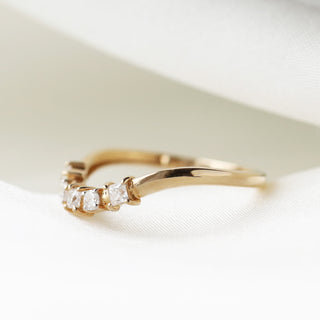 Curved Moissanite Wedding Band - UK Size O