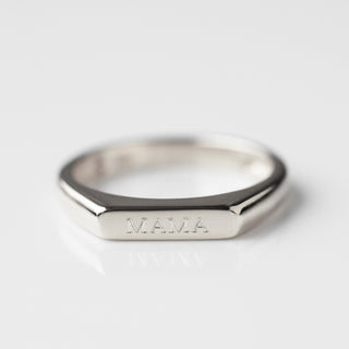 Mothers day engravable bar ring 
