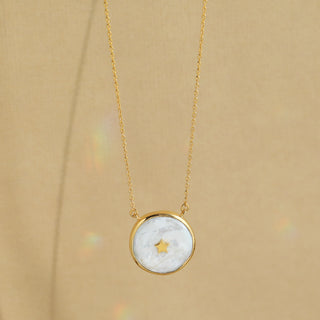 Night Sky Pearl pendant on chain with star

