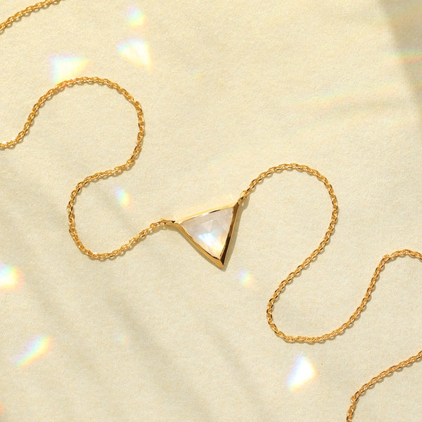 Icon Moonstone Triangle Necklace