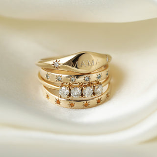 Mothers day engravable diamond ring