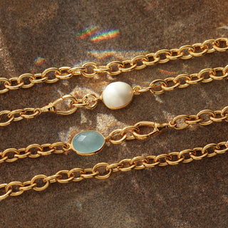 carrie elizabeth Aquamarine Chain Necklace