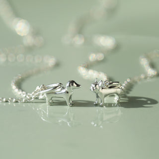 Silver bulldog pendant