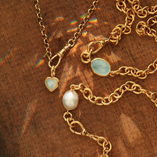 Luxe Aquamarine Albert Chain Necklace