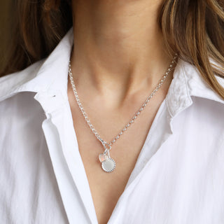 Sterling Silver opal charm