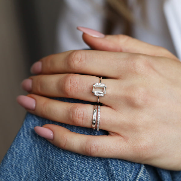 Georgia Green Amethyst & White Topaz Ring