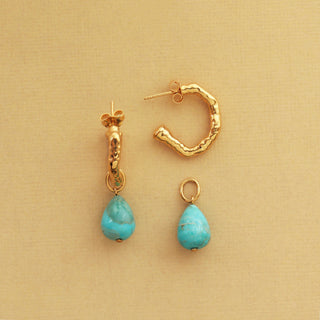 Turquoise Molten Hoop Earring