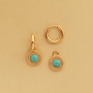 Turquoise Coin Hoop Earrings