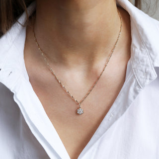solid 9k flower diamond pendant