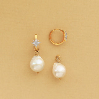 Starburst Baroque Pearl Drop Earrings