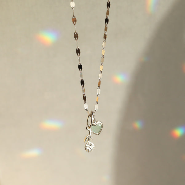 dainty silver flower charm