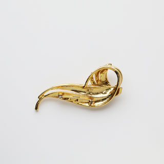 Vintage 80's Gold Plated Abstract Brooch