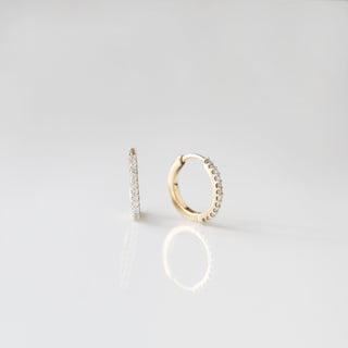 diamond pave hugging hoop solid gold
