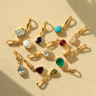 Carrie Elizabeth Dog clip birthstone pendant
