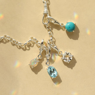 Birthstone charms silver