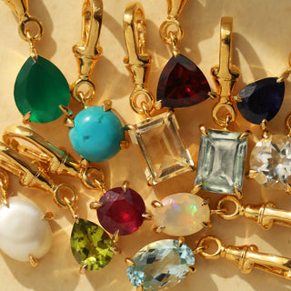 Carrie Elizabeth Gold dog-clip birthstone charm