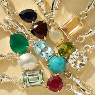 Dog clip birth stone pendants