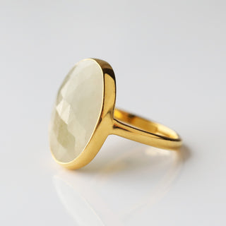 faceted yellow sapphire dress ring