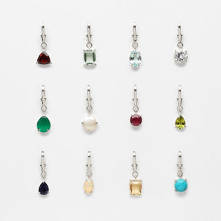 Carrie Elizabeth Silver birthstone pendants