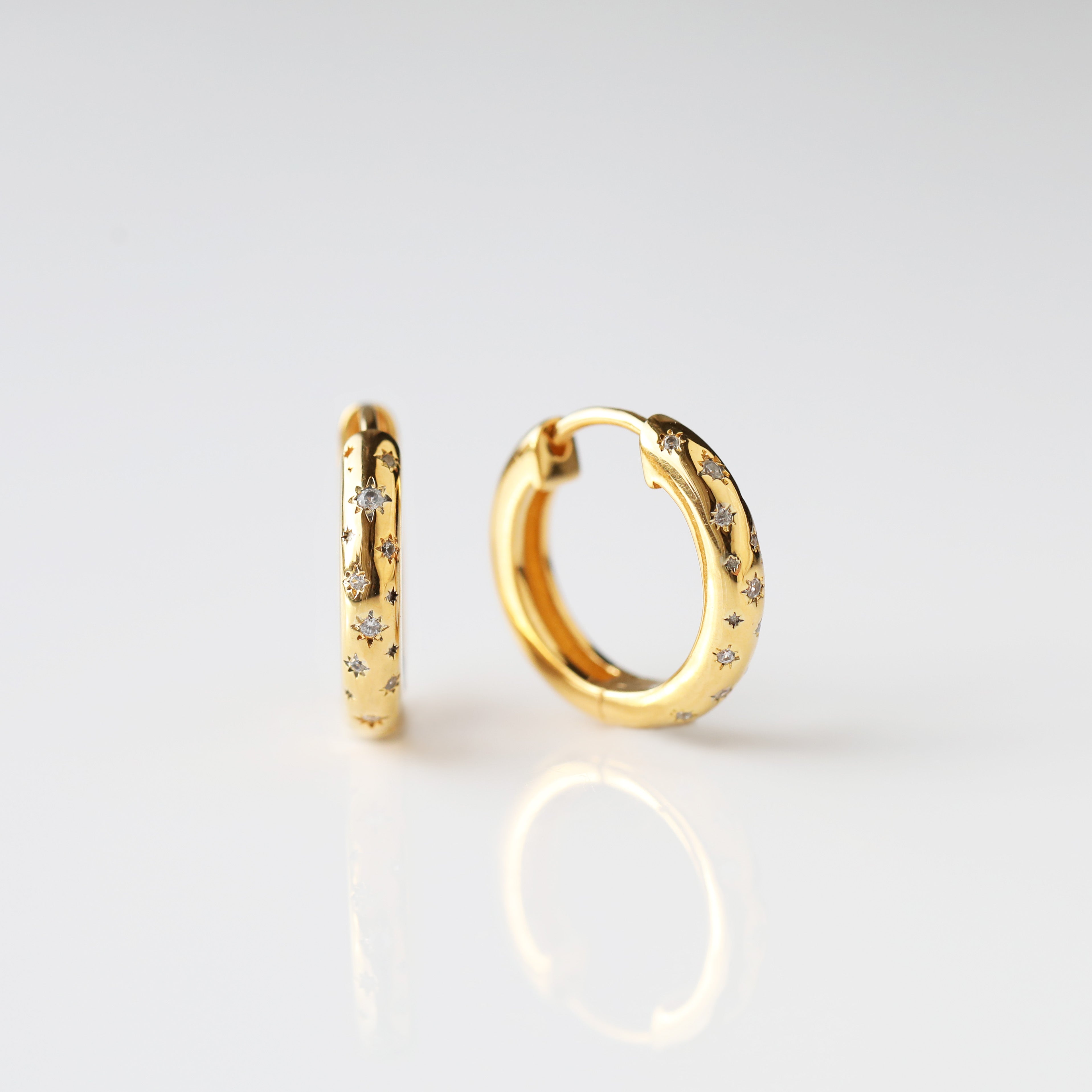 Galaxy Star Set Hoop Earrings