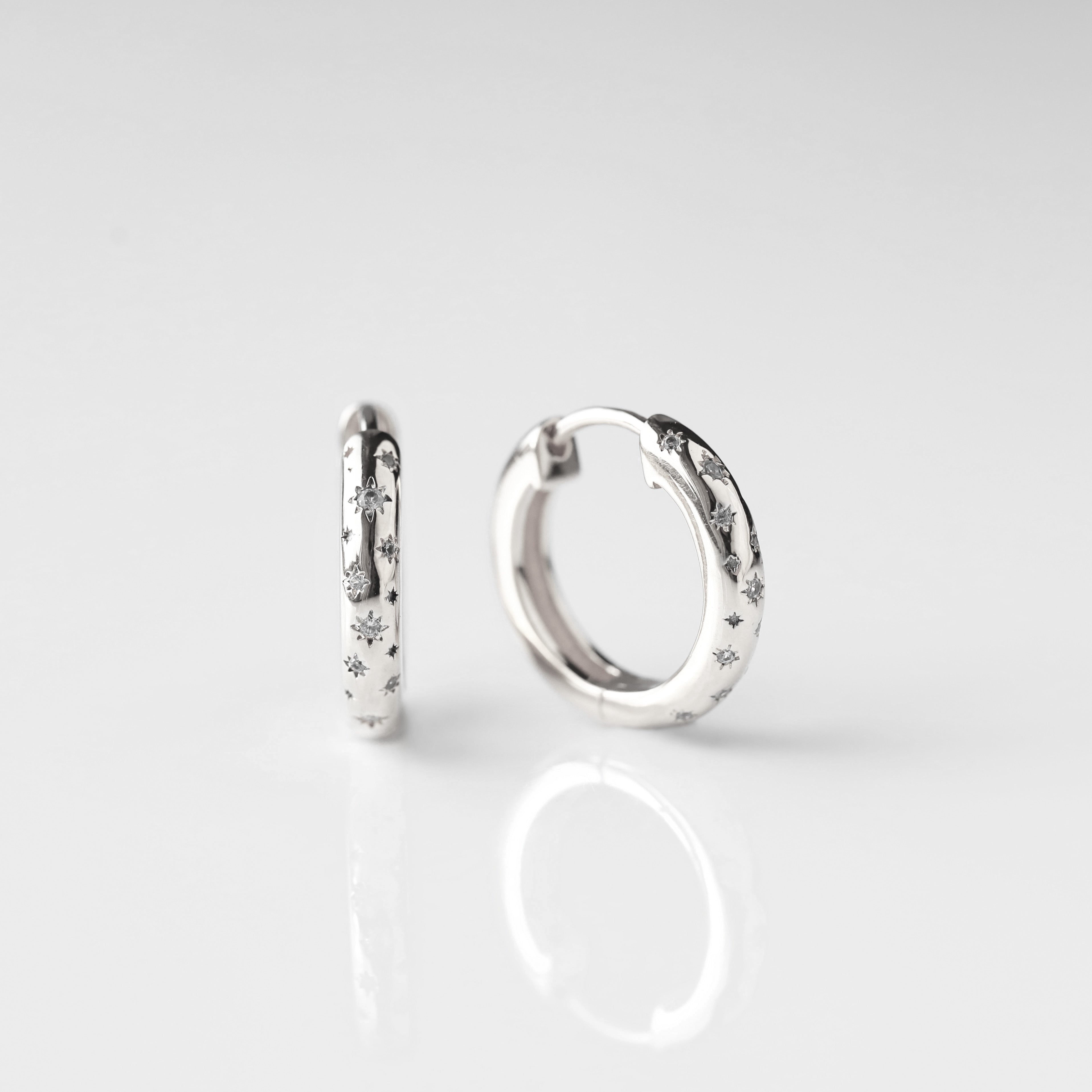 Galaxy Star Set Hoop Earrings