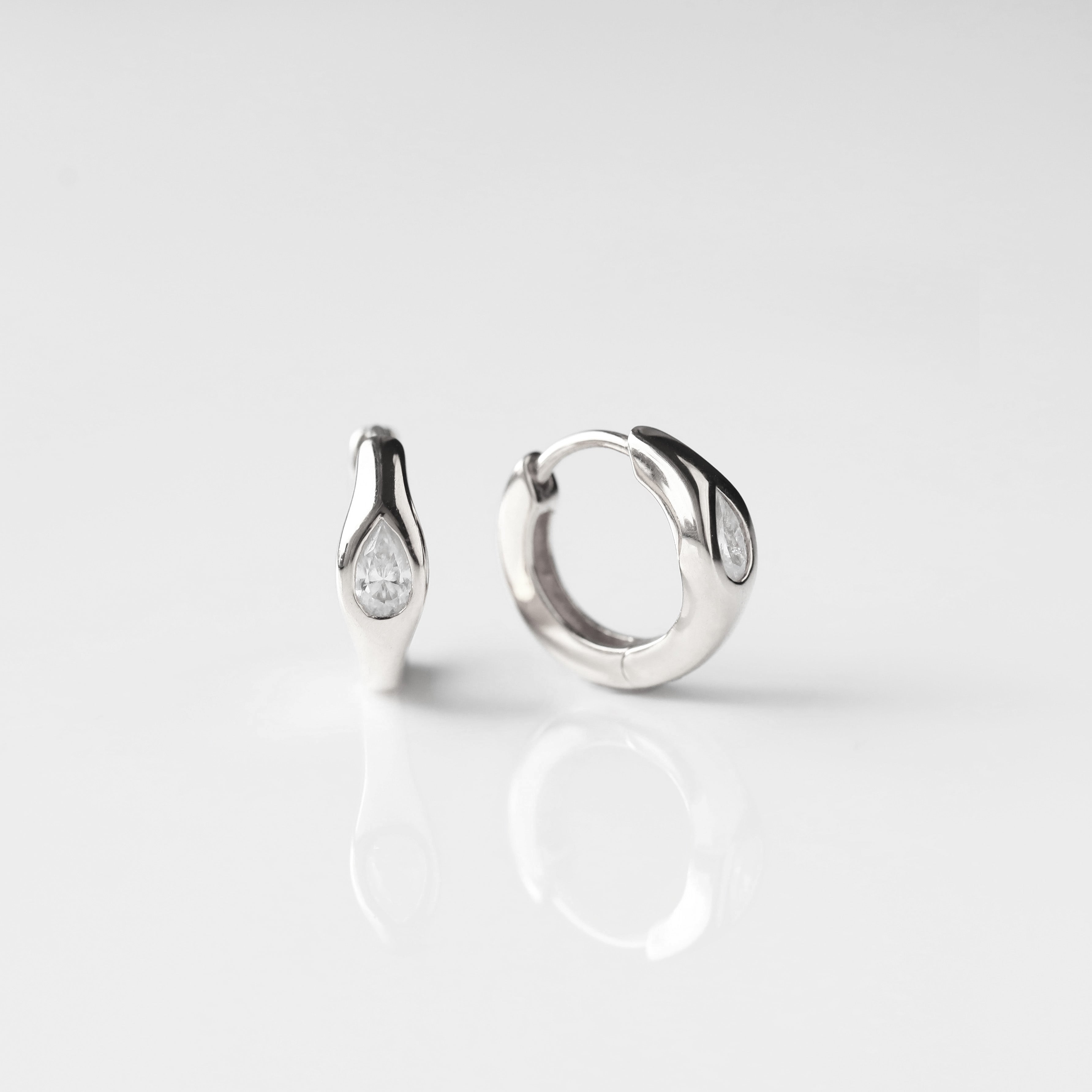 Moissanite Pear Hoops Earrings