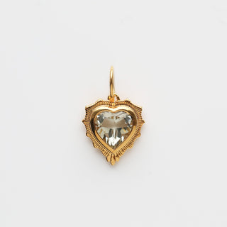 Green Amethyst Vintage Heart Pendant