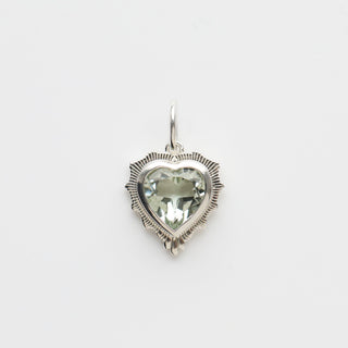 Green Amethyst Vintage Heart Pendant