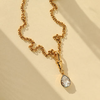 Carrie Elizabeth Gold Dog Clip Pendant with Rolo Chain