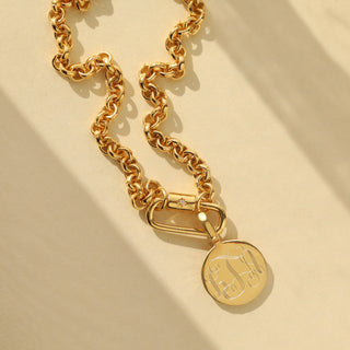 Carrie Elizabeth Louise Thompson Star Set Vintage Chain with Diamond Star Set Coin