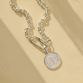 Silver Carrie Elizabeth chain with Engravable coin