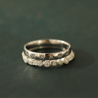 Silver Celestial ring stack 