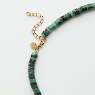 Beaded necklace with gold clasp