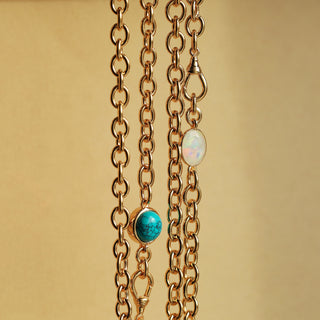 Turquoise Albert Chain Necklace with dog clip