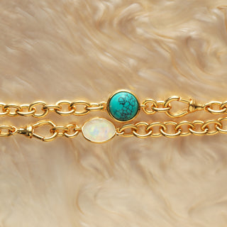 carrie elizabeth Luxe Turquoise Albert Chain Necklace