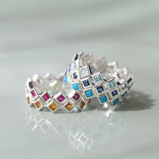 Birthstone rings in Silver 