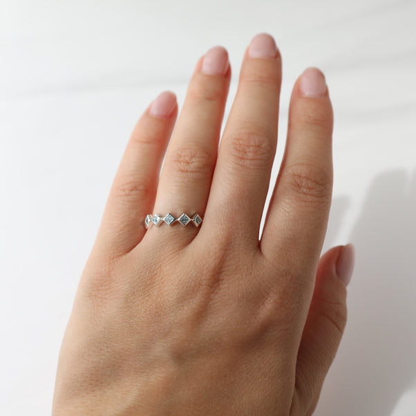 Zoe Sugg Silver Birthstone Eternity Ring