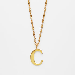 Rolo Chain with Vintage Statement Initial Pendant 