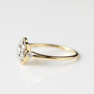 Solid gold diamond cluster ring