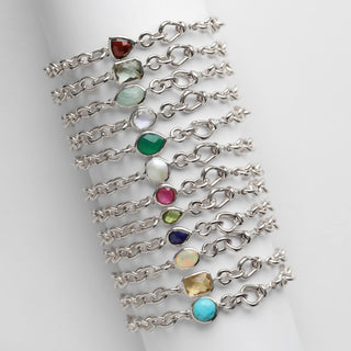 Gemstone Albert Chain Bracelet