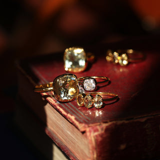 Georgian Gold Moissanite Ring