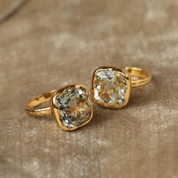 Molten Green Amethyst ring