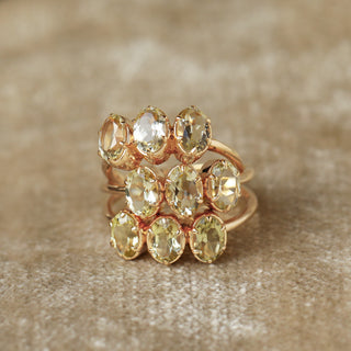 9k gold olive quartz ring