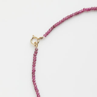 Faceted ruby bead necklace